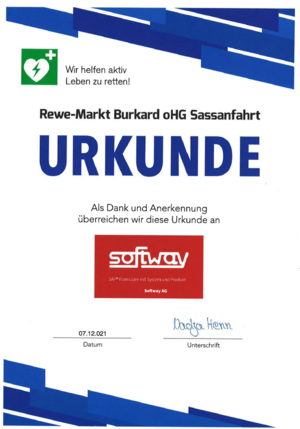 Rewe -Defibrillator_Urkunde